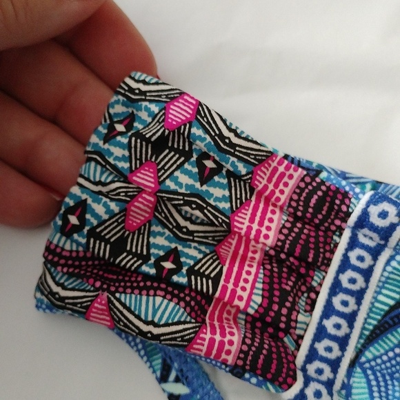 La Blanca Side Shirred Bikini Bottom, Blue, The Realist, Size 4 - Picture 7 of 9